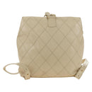 CHANEL Bicolore Rucksack Caviar Leder Beige Gold CC Auth 182907V-4