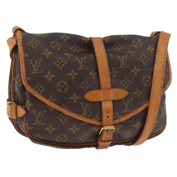 LOUIS VUITTON Monogram Saumur 30 Shoulder Bag M42256 LV Auth 182909A