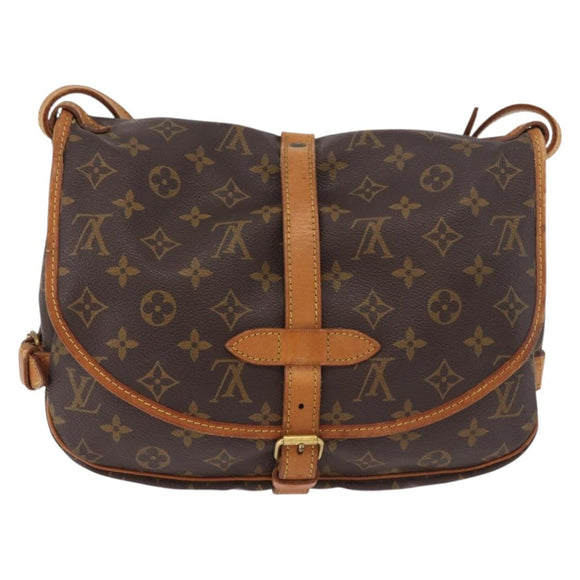 LOUIS VUITTON Monogram Saumur 30 Shoulder Bag M42256 LV Auth 182909A
