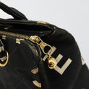 CHANEL Matelasse Hand Bag Canvas Black Gold CC Auth 182910-9