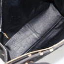 CHANEL Matelasse Hand Bag Canvas Black Gold CC Auth 182910-11