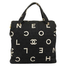 CHANEL Matelasse Hand Bag Canvas Black Gold CC Auth 182910-13