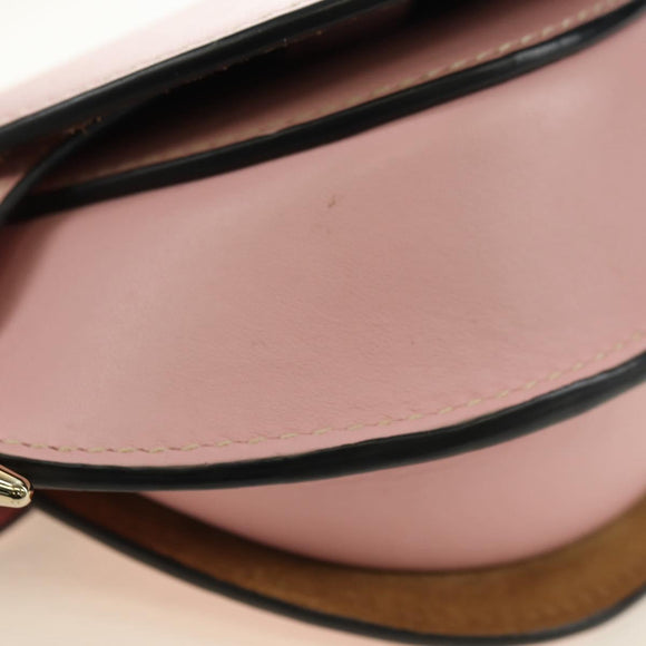LOEWE Gate Dual Waist bag Leather Pink Gold Auth 182911M