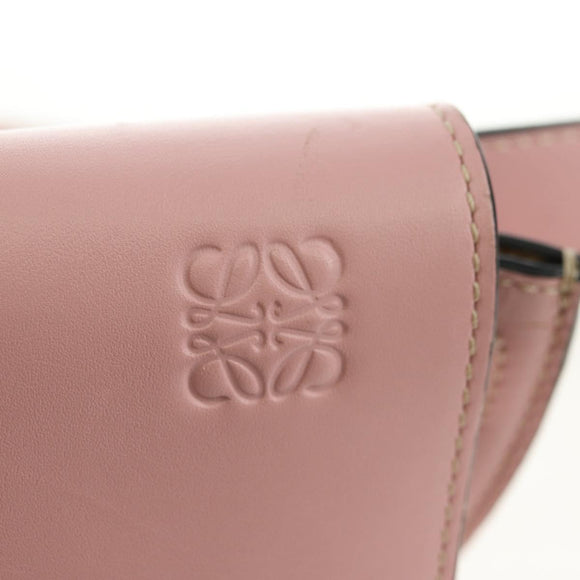 LOEWE Gate Dual Waist bag Leather Pink Gold Auth 182911M