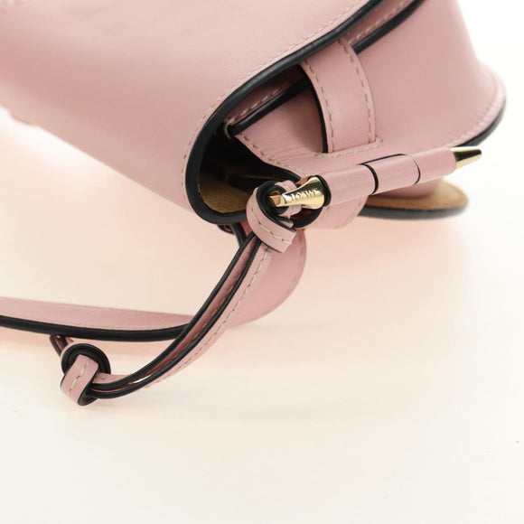 LOEWE Gate Dual Waist bag Leather Pink Gold Auth 182911M