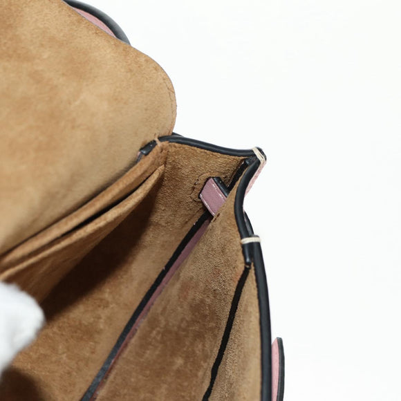 LOEWE Gate Dual Waist bag Leather Pink Gold Auth 182911M