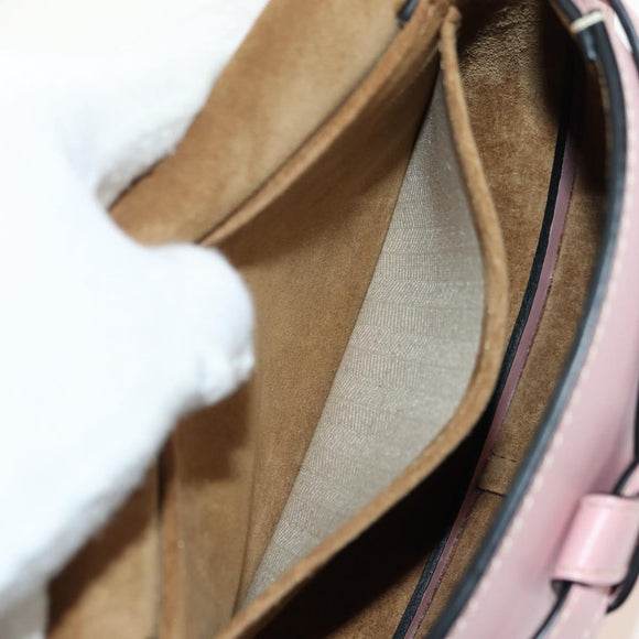 LOEWE Gate Dual Waist bag Leather Pink Gold Auth 182911M