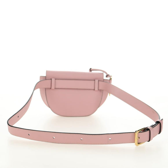 LOEWE Gate Dual Waist bag Leather Pink Gold Auth 182911M