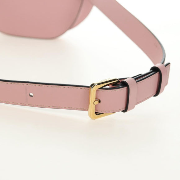 LOEWE Gate Dual Waist bag Leather Pink Gold Auth 182911M
