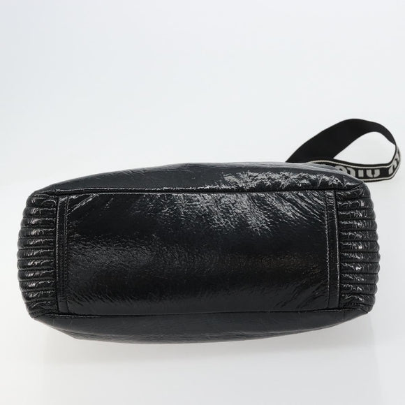 Miu Miu Handtasche Lackleder 2way Schwarz Silber Auth 182913M