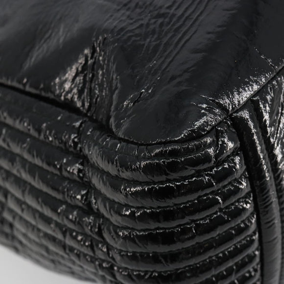 Miu Miu Handtasche Lackleder 2way Schwarz Silber Auth 182913M