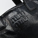 Miu Miu Handtasche Lackleder 2way Schwarz Silber Auth 182913M-16