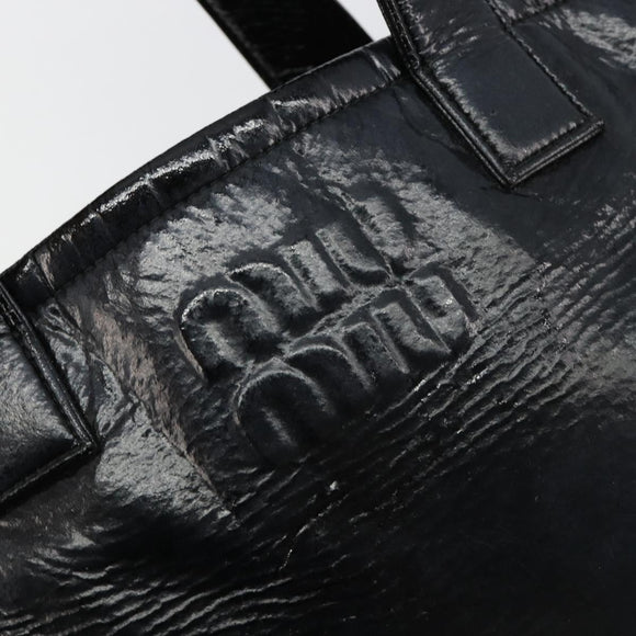 Miu Miu Handtasche Lackleder 2way Schwarz Silber Auth 182913M