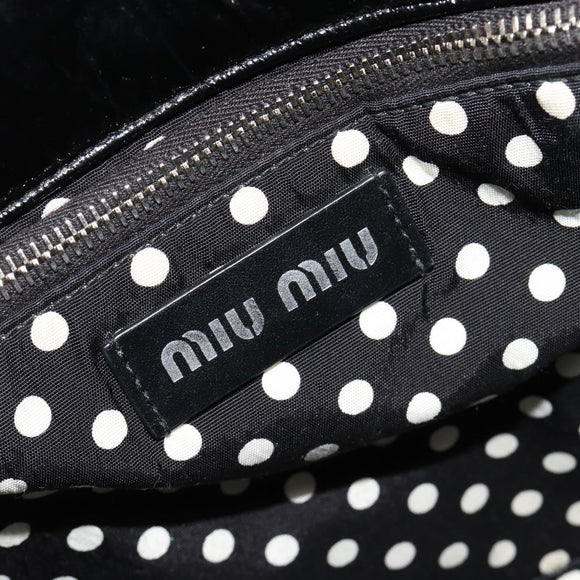 Miu Miu Handtasche Lackleder 2way Schwarz Silber Auth 182913M