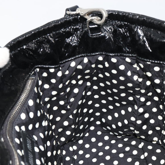 Miu Miu Handtasche Lackleder 2way Schwarz Silber Auth 182913M