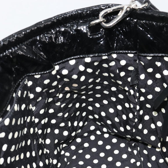 Miu Miu Handtasche Lackleder 2way Schwarz Silber Auth 182913M