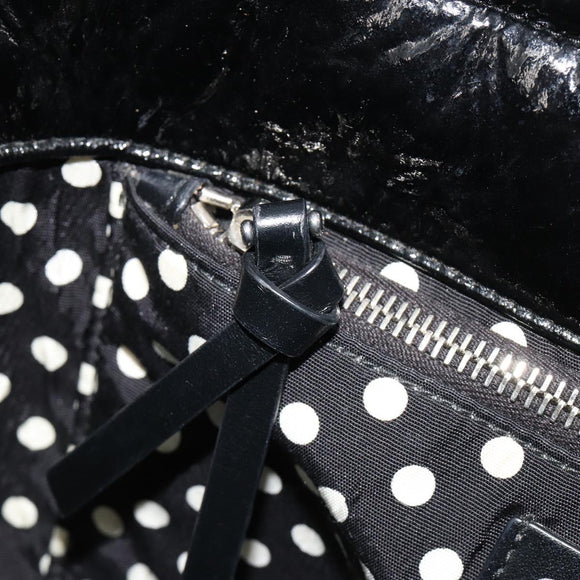 Miu Miu Handtasche Lackleder 2way Schwarz Silber Auth 182913M