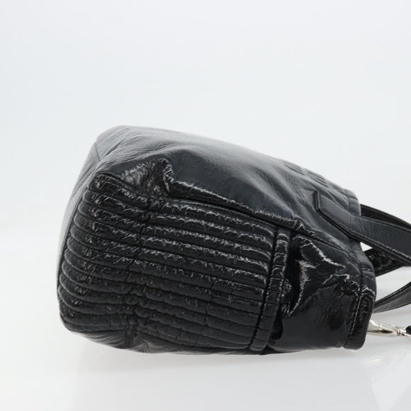 Miu Miu Handtasche Lackleder 2way Schwarz Silber Auth 182913M