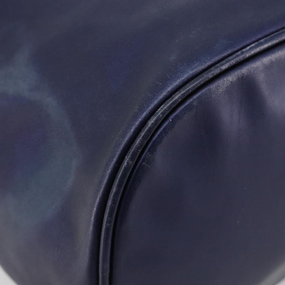 LOEWE Chain Hand Bag Leather Purple Gold Auth 182917A