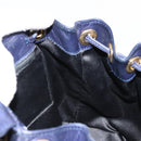 LOEWE Chain Hand Bag Leather Purple Gold Auth 182917A-20