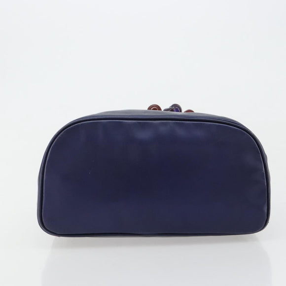 LOEWE Chain Hand Bag Leather Purple Gold Auth 182917A