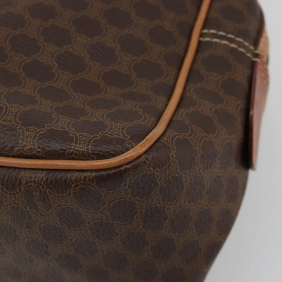 CELINE Macadam Canvas Hand Bag PVC Leather Brown Gold Auth 182920A