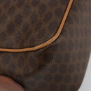 CELINE Macadam Canvas Hand Bag PVC Leather Brown Gold Auth 182920A-16