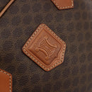 CELINE Macadam Canvas Hand Bag PVC Leather Brown Gold Auth 182920A-17