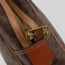 CELINE Macadam Canvas Hand Bag PVC Leather Brown Gold Auth 182920A-18