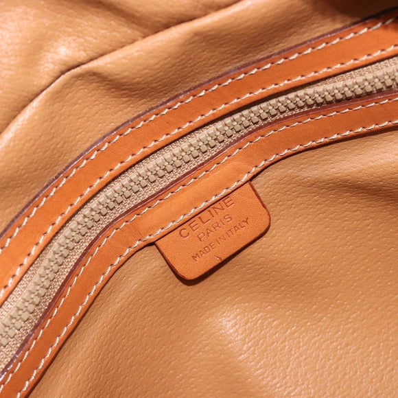 CELINE Macadam Canvas Hand Bag PVC Leather Brown Gold Auth 182920A