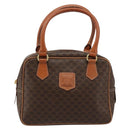 CELINE Macadam Canvas Hand Bag PVC Leather Brown Gold Auth 182920A-13