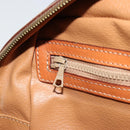 CELINE Macadam Canvas Hand Bag PVC Leather Brown Gold Auth 182920A-22