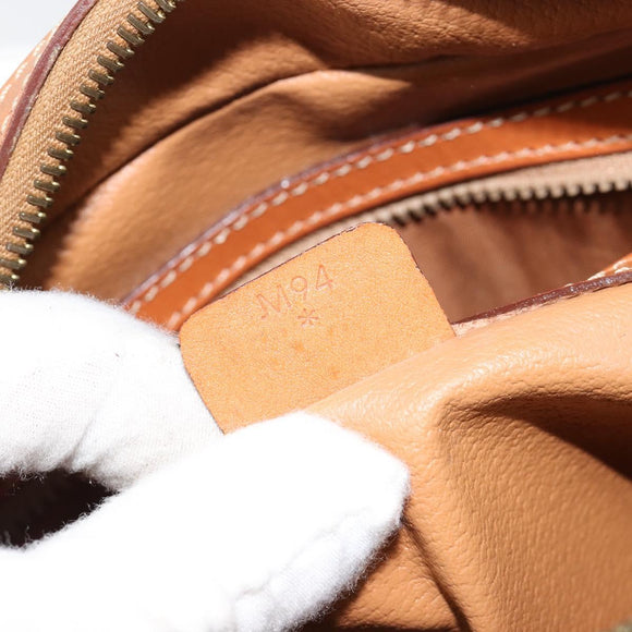 CELINE Macadam Canvas Hand Bag PVC Leather Brown Gold Auth 182920A