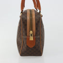 CELINE Macadam Canvas Hand Bag PVC Leather Brown Gold Auth 182920A-4