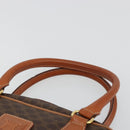 CELINE Macadam Canvas Hand Bag PVC Leather Brown Gold Auth 182920A-8