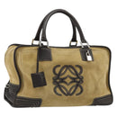 LOEWE Anagram Amazona 36 Handtasche Wildleder Beige Gold Original 182921A-1