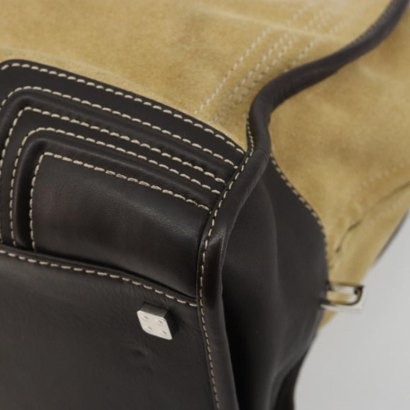LOEWE Anagram Amazona 36 Handtasche Wildleder Beige Gold Original 182921A