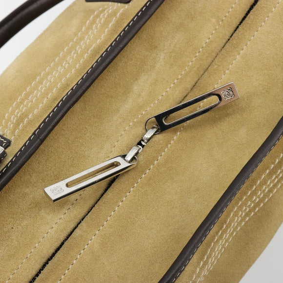 LOEWE Anagram Amazona 36 Handtasche Wildleder Beige Gold Original 182921A