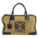 LOEWE Anagram Amazona 36 Handtasche Wildleder Beige Gold Original 182921A-2