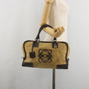 LOEWE Anagram Amazona 36 Handtasche Wildleder Beige Gold Original 182921A-24