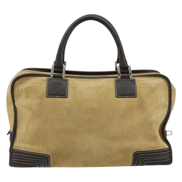 LOEWE Anagram Amazona 36 Handtasche Wildleder Beige Gold Original 182921A