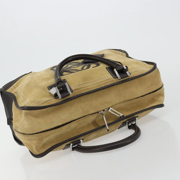 LOEWE Anagram Amazona 36 Handtasche Wildleder Beige Gold Original 182921A