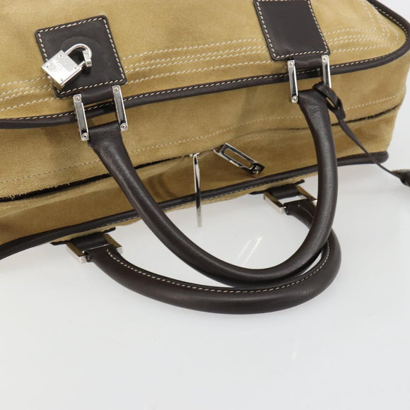 LOEWE Anagram Amazona 36 Handtasche Wildleder Beige Gold Original 182921A