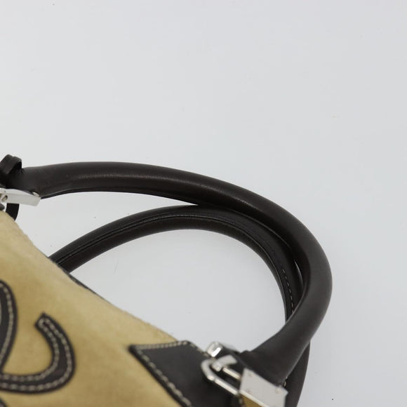 LOEWE Anagram Amazona 36 Handtasche Wildleder Beige Gold Original 182921A
