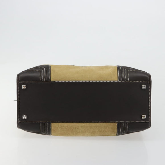 LOEWE Anagram Amazona 36 Handtasche Wildleder Beige Gold Original 182921A