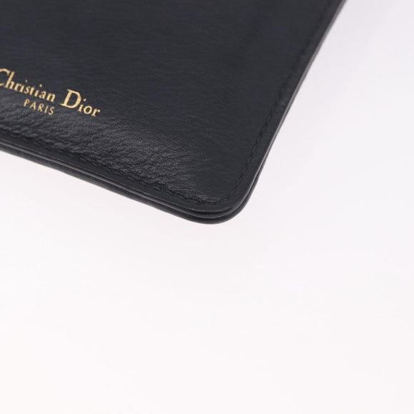 Christian Dior Trotter Canvas Montaigne Shoulder Bag Navy Gold Auth 182923A