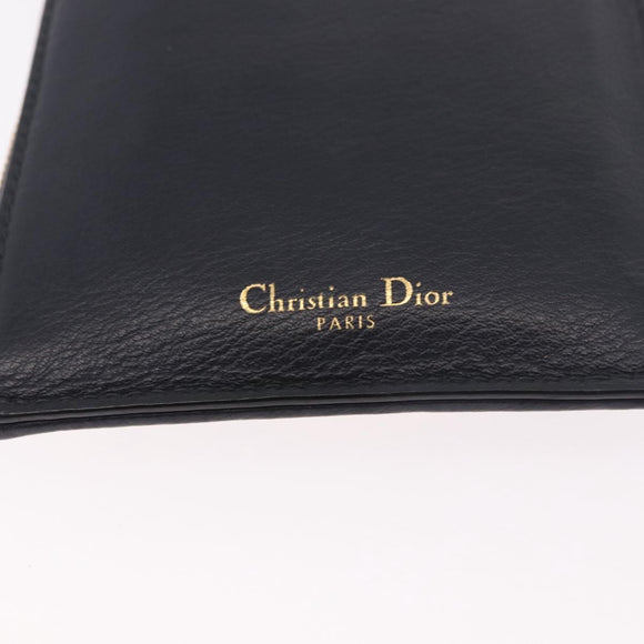 Christian Dior Trotter Canvas Montaigne Shoulder Bag Navy Gold Auth 182923A