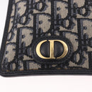 Christian Dior Trotter Canvas Montaigne Shoulder Bag Navy Gold Auth 182923A-15
