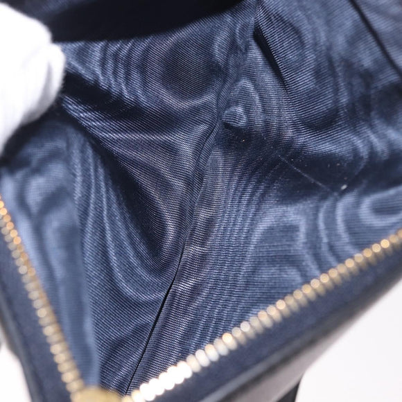 Christian Dior Trotter Canvas Montaigne Shoulder Bag Navy Gold Auth 182923A