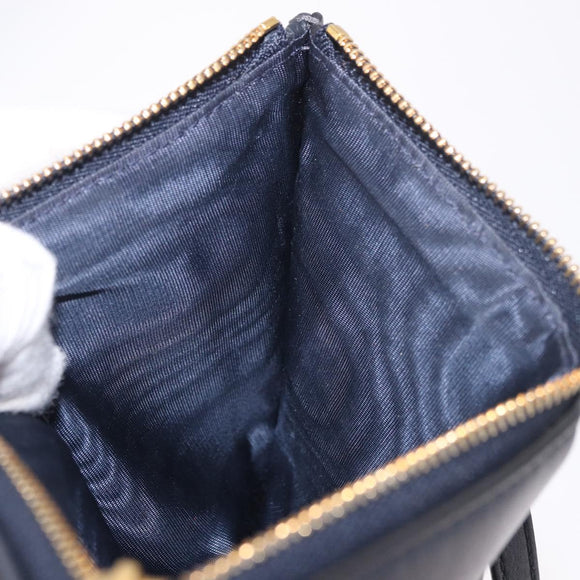 Christian Dior Trotter Canvas Montaigne Shoulder Bag Navy Gold Auth 182923A